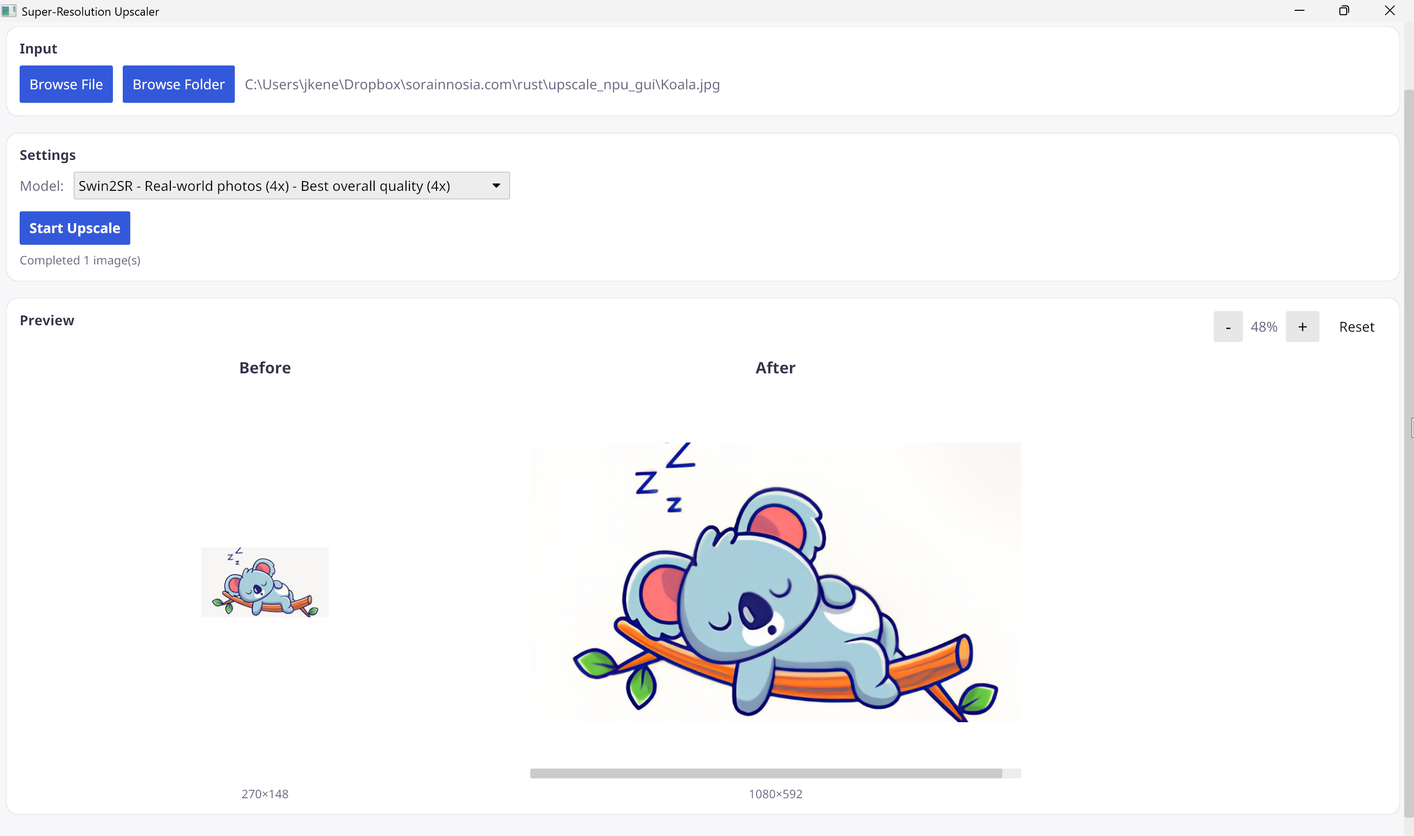 AI-Powered Image Upscaler Screenshot